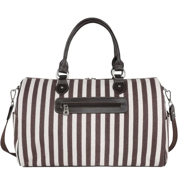 American Bling by Montana West Leopard Sunflower Print Canvas Weekender Bag NWT - Picture 2 of 4